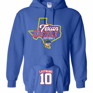 Hustle Blue Hoodie with Name