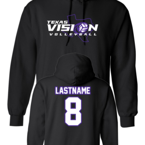 TX Vision Black Original Hoodie with Name
