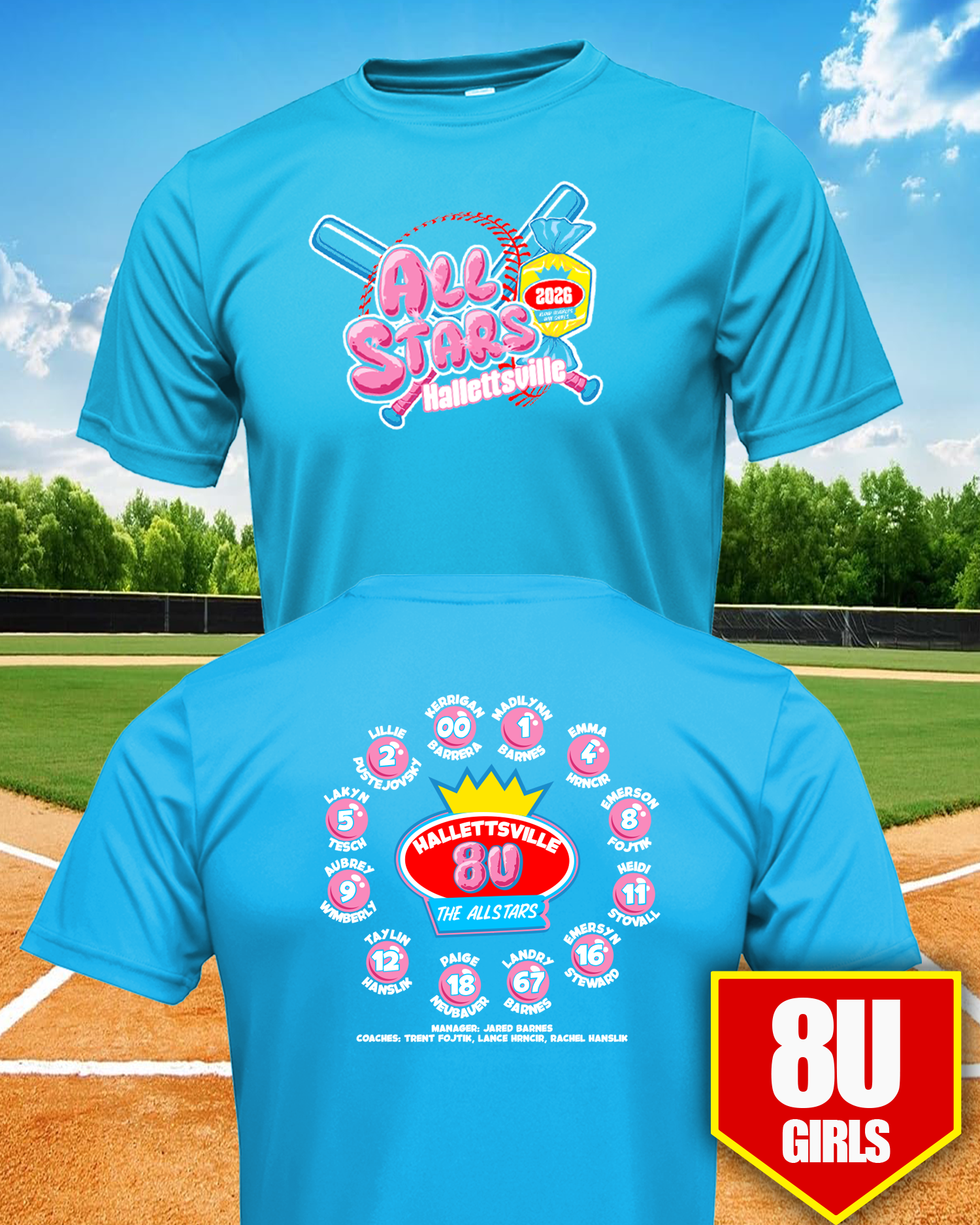 8U Girls Bubblegum