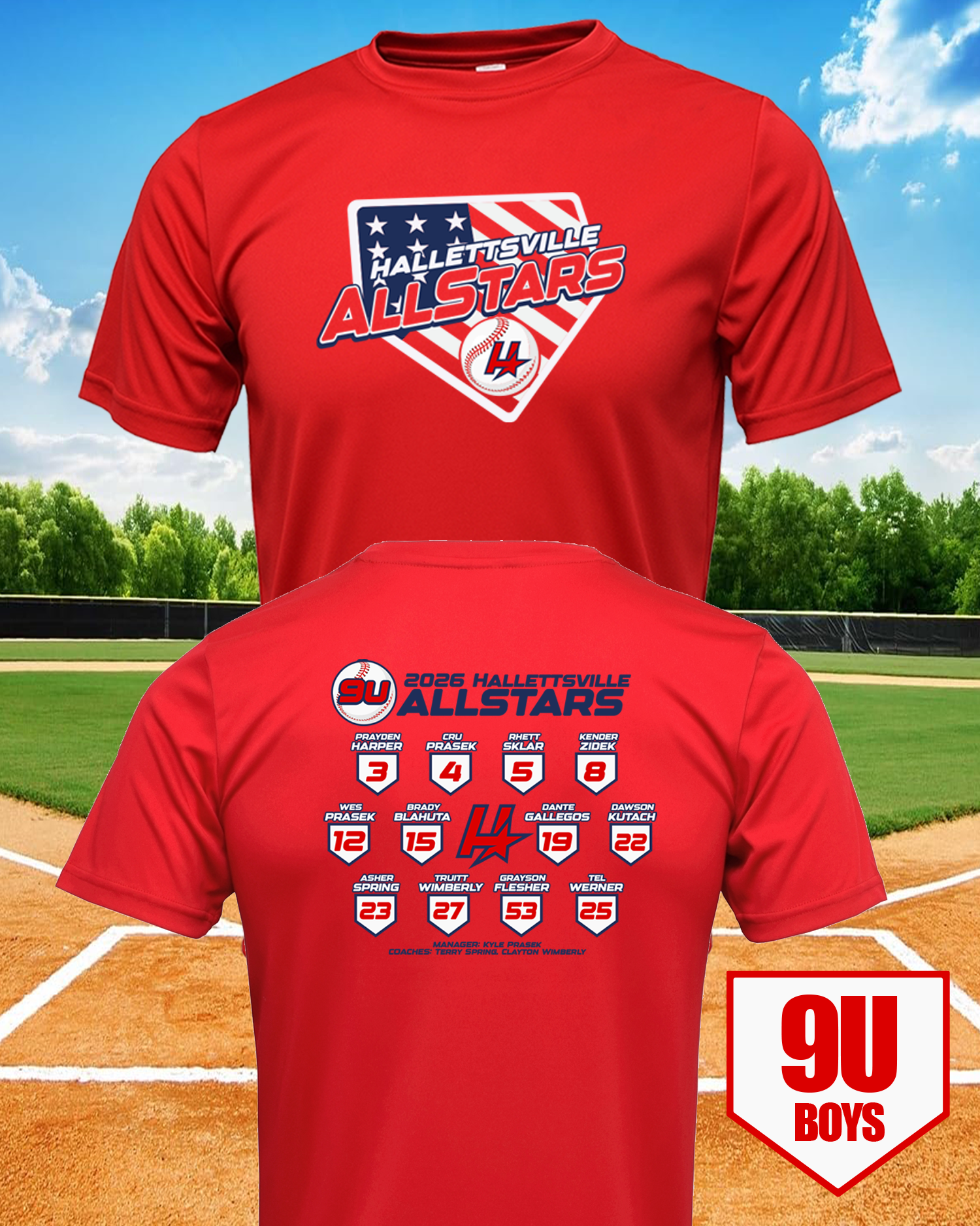 9U Boys AllStar Flag Shirt