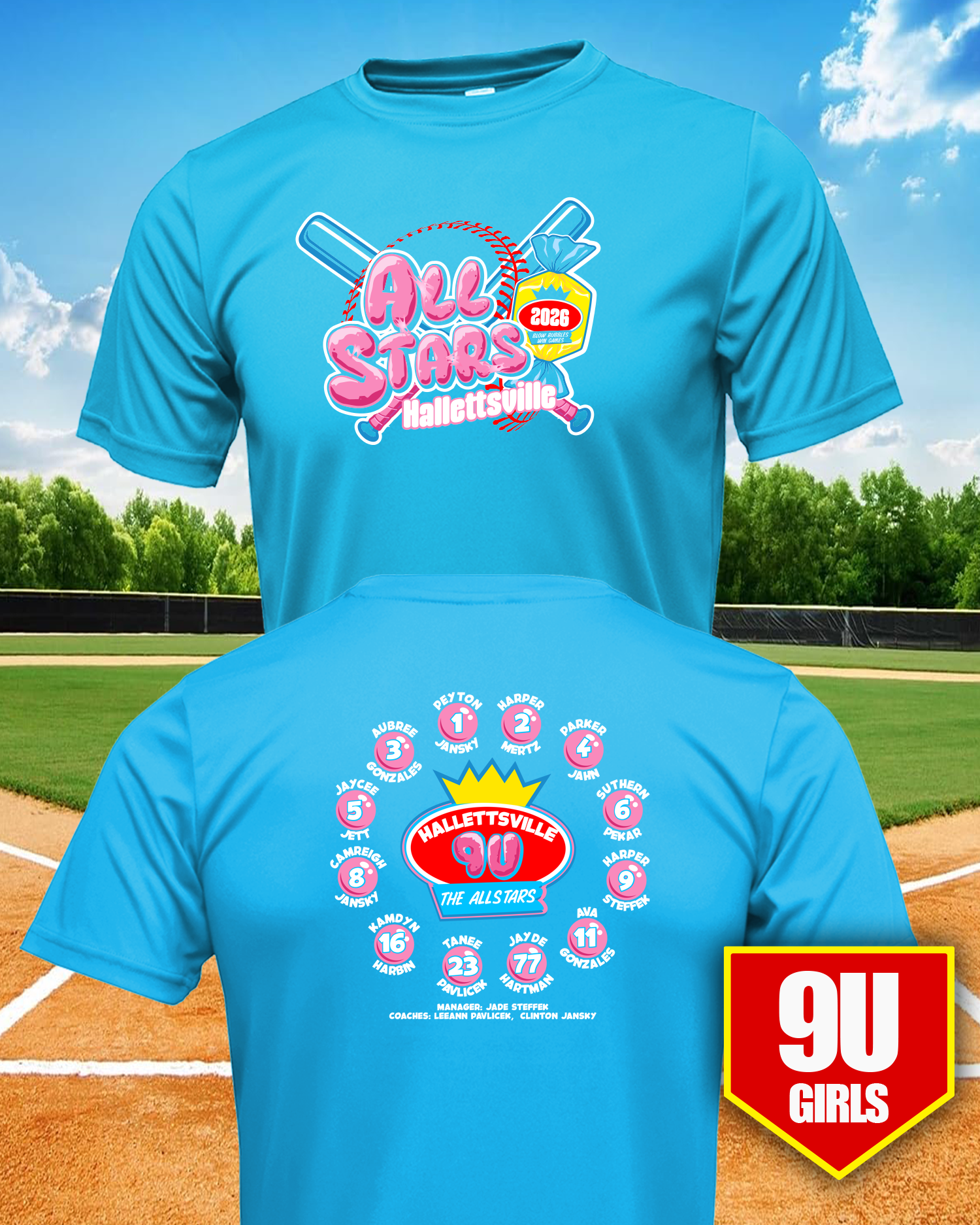 9U Girls AllStar Bubble Gum